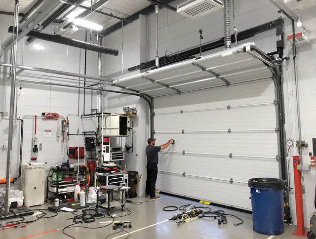 Altadena Garage Door Repair certified technician performing commercial door repair at a Altadena business facility