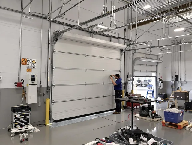 Commercial garage door repair being performed by Altadena Garage Door Repair expert in Altadena