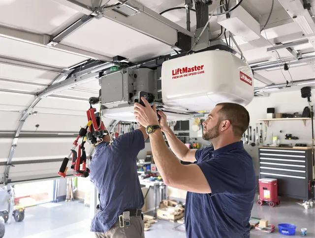 Altadena Garage Door Repair technician performing advanced diagnostics on garage opener in Altadena