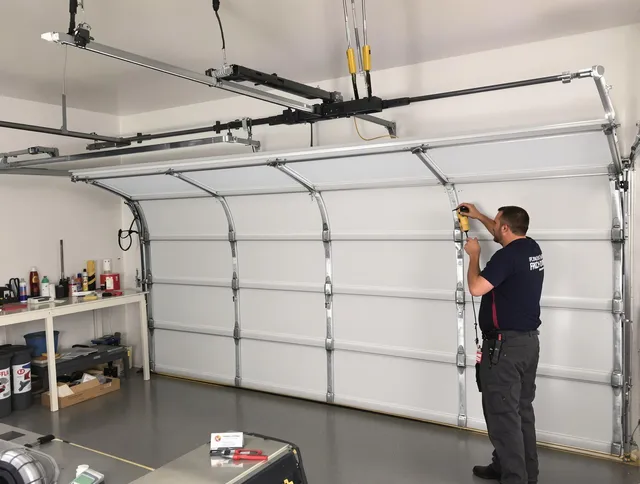 Altadena Garage Door Repair certified technician performing overhead door system repair in Altadena
