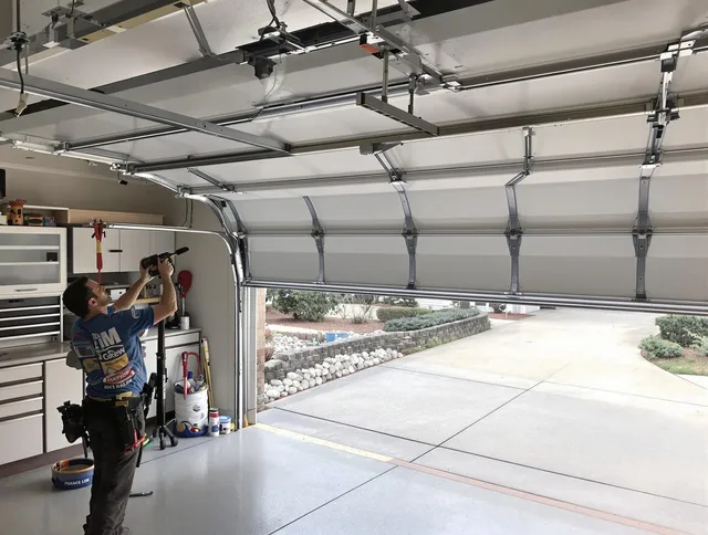Garage door track repair service by Altadena Garage Door Repair in Altadena